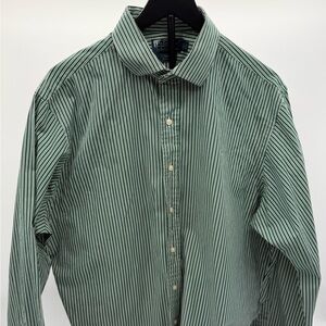 Polo Ralph Lauren Regent 17.5 35 Green Striped Dress Shirt Classic Fit